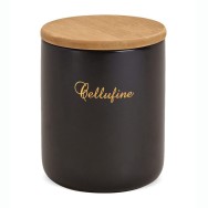 Cellufine® Keramikdose - schwarz - mit Bambusdeckel