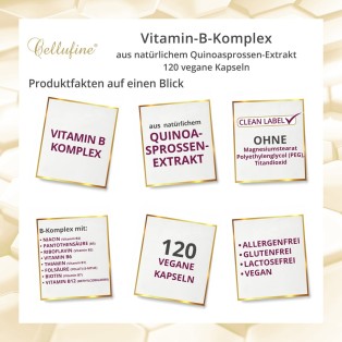 Cellufine® Vitamin-B-Komplex aus natürlichem Quinoasprossen-Extrakt - 120 vegane Kapseln