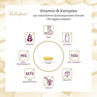 Cellufine® Vitamin-B-Komplex aus natürlichem Quinoasprossen-Extrakt - 120 vegane Kapseln