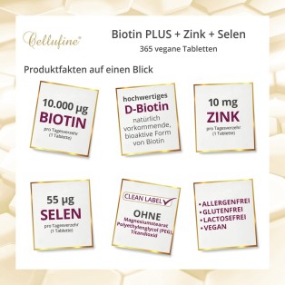 Cellufine® Biotin 10.000 µg - Plus - 365 vegane Tabletten